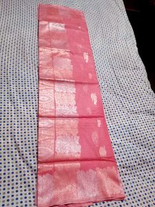 Elegant Pink Silk Saree