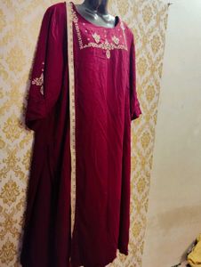 Maroon Colour Kurta Designer Neck