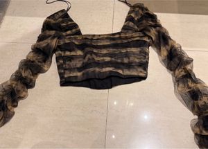 Sheer Ruched Sleeve Top