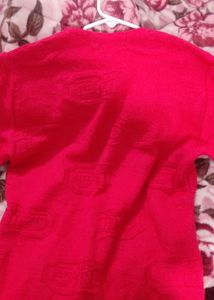 Partywear lace work Cardigancarrot pink