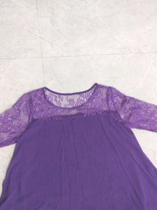 Elegant Purple Lace Gown