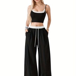 Trendy Wide-Leg Black Pants