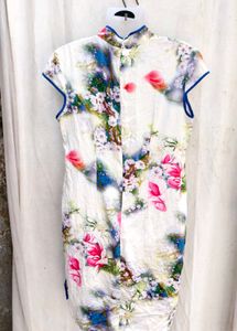 Floral Print Chinese Cheongsam Dress