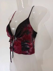 Tie-Dye Ruched Crop Top