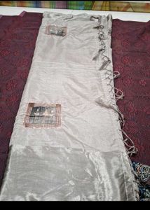 Elegant pitha work Silver  Saree
