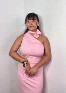 Elegant Pink One-Shoulder Maxi Dress