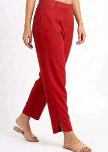 Vibrant Red Ethnic Pants