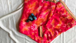 Vibrant Tie-Dye Saree with Blouse