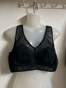 Sheer Lace Black Bra