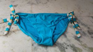 Blue Bikini Bottom with Tie Sides