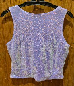 Sparkly Lavender Crop Top