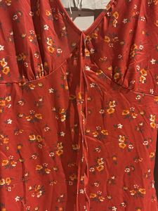 Chic Red Floral Print Mini Dress