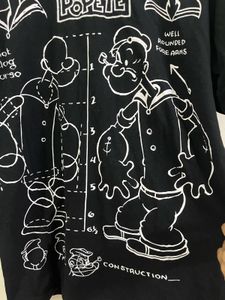 Black Popeye Graphic T-Shirt