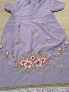 Purple Collar Top Bottom Set