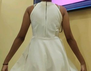 White Halter Dress with Bow