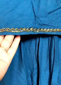 Blue Kurta Set with Shrug( Completely New)