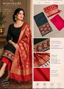 Premium Banarasi Inspired 3-Piece Unstitched Suit