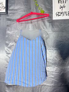 Blue Striped Spaghetti Strap Top