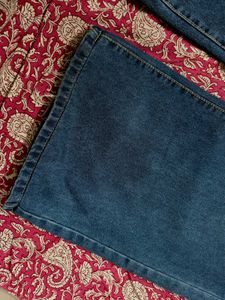Wide Leg Blue Denim Jeans