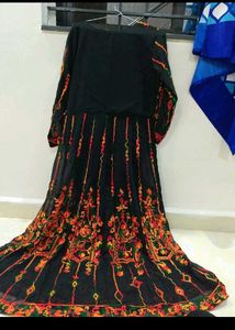 Beautiful Black Embroidered Ethnic Gown