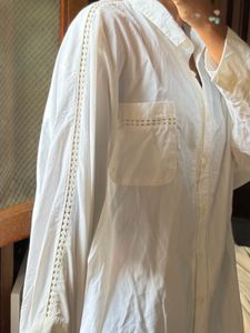 Oversized White Button-Up Shirt