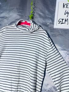 George Striped Turtleneck Long Sleeve Top