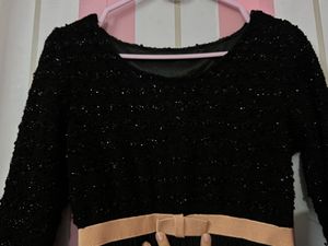 Chic Black Tulle Dress with Bow