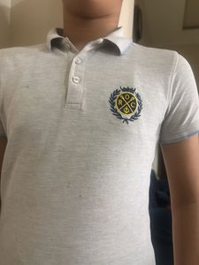kids Grey Polo T-Shirt