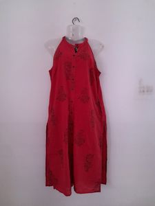 Red Printed Kurta (Women's)