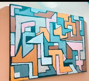 Vibrant Abstract Canvas Art 24x18 inches