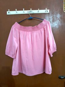 Pink Off-the-Shoulder Blouse