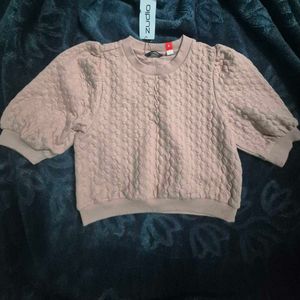 Zudio Textured Puff Sleeve Top (L)