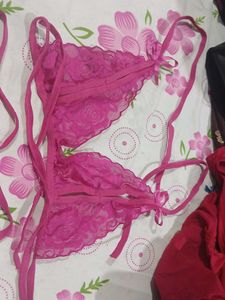 New Hot Pink Bikini  Lace Lingerie Set