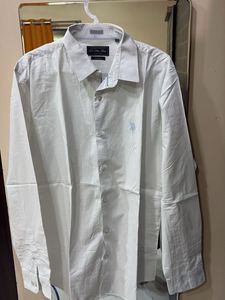 Classic U.S. Polo Assn. White Button-Up Shirt