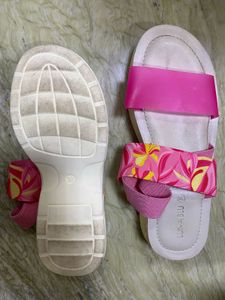 Women's Pink Floral Slide Sandals