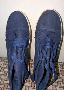 Navy Blue Canvas Sneakers