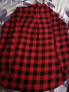 Red &amp; Black Checkered Long Sleeve shirt bust 36,