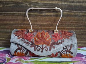 Kashmiri Hand Embroidery Duffle purse