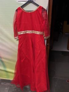 Stunning Red Kurta with Gold Embellishments