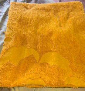 Vintage Orange Embroidered Bath Towel