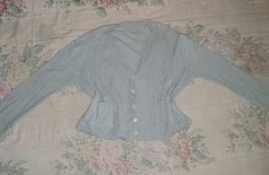 Light Cyan Ribbed Cardigan