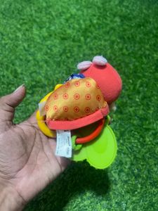 Embroidered ladybug rattle