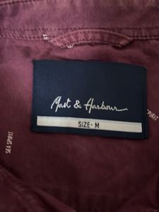Mast&amp;Harbour Burgundy Pure Cotton Shirt