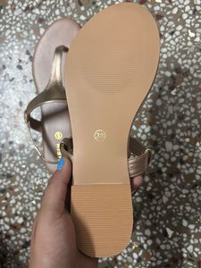 Gold Flat Sandals - SHEIN