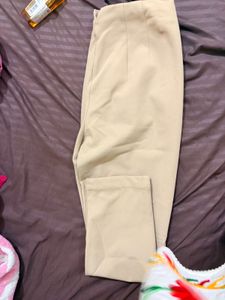 Classic Beige High-Waisted Trousers