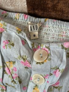 AND Floral Puff Sleeve Jumpsuit