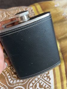 Stainless Steel Leather Finish Hip Flask