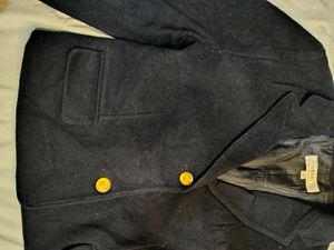 Crop Classic Navy Blazer with Gold Buttons
