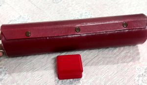 Vintage Red Leather Bangles Box 🆓1Ring Case 💫