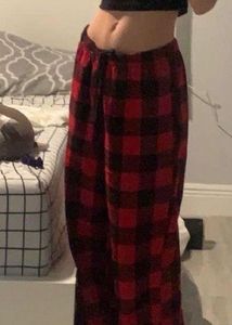 SAVANA Cozy Red Plaid Pajama Pants
